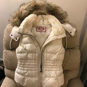 Juicy Couture Women's Vest w/ Faux Fur on Hood